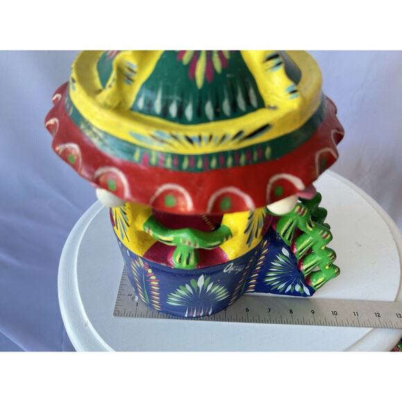 Gerardo Ortega Signed Carousel Vintage Mexican Folk Art Pottery - Picture 15 of 16